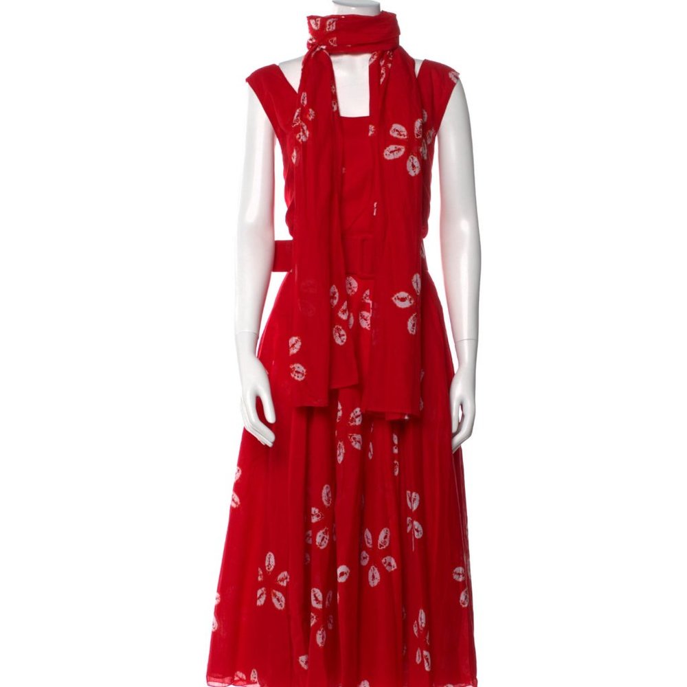 Samantha Sung A-Line Dress Red Floral